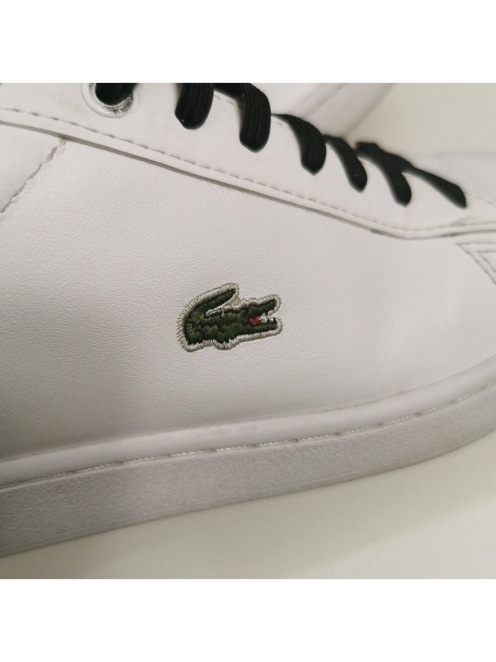 Lacoste White Leather Court Sneakers Gold Logo Women's US 7 - Picture 11 of 14